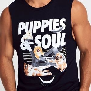 NWT SOULCYCLE x PUPPIES MAKE ME HAPPY Size M Muscle Tank (BRAND NEW, UNOPENED)